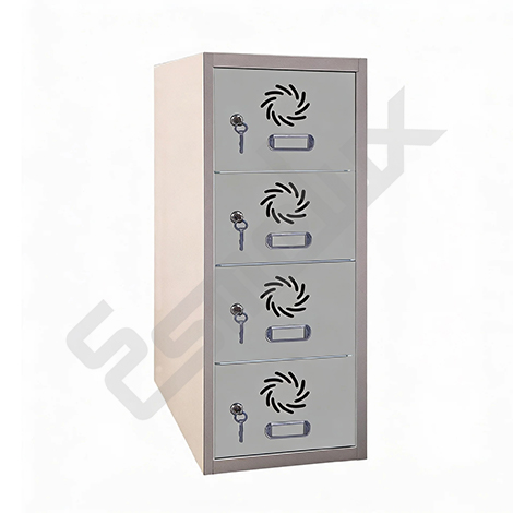 Locker de 4 x 1 casilleros. Consigna o taquillas peque�as con puertas con cerradura de llave